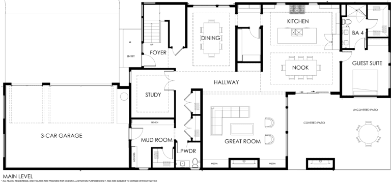 11044 SE 30th Place, Bellevue - MN Custom Homes - Main Floorplan
